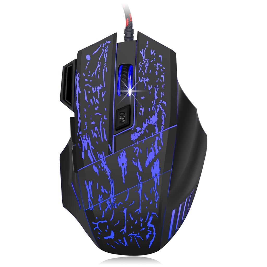 5500 DPI 7 Keys Button LED Optical USB Wired Gaming Mouse Mice for