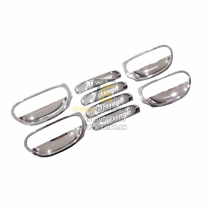 Bộ ốp tay nắm, hõm cửa xe Mitsubishi Attrage mạ Crom