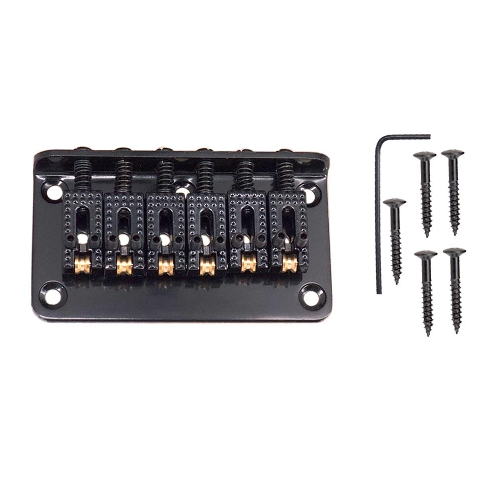 1 Set Electric Guitar Roller Saddle Bridge Tailpiece Scew Wrench Black