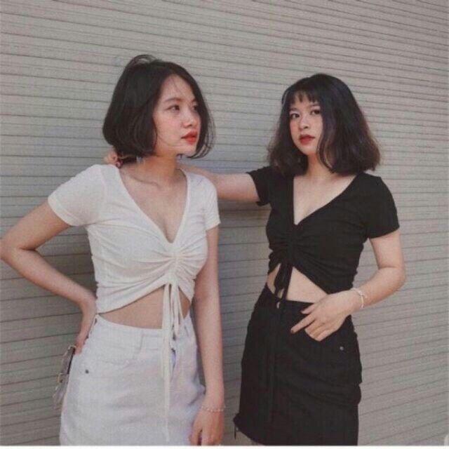Áo Croptop Dây Đắp Chéo