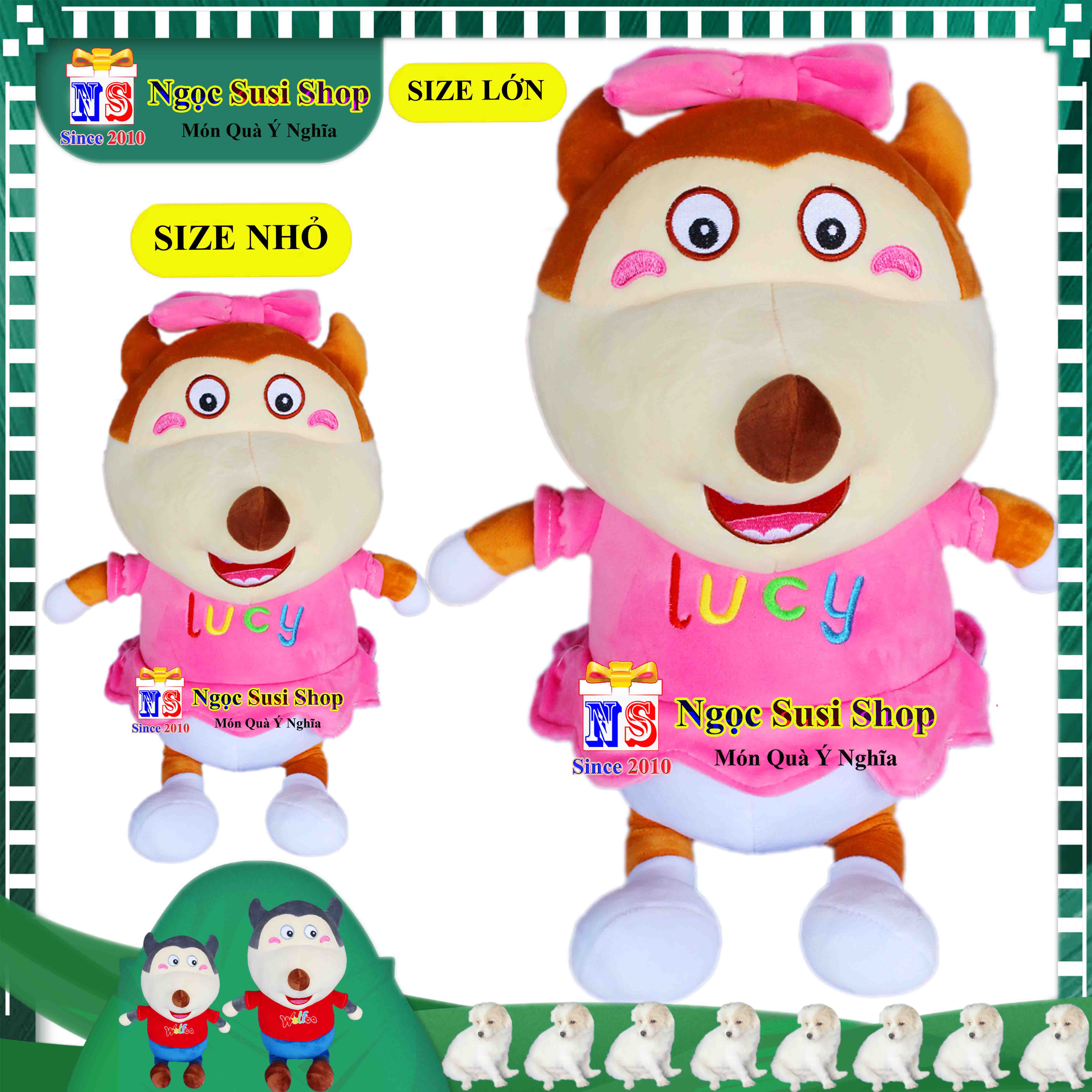 GẤU BÔNG CHÓ SÓI WOLFOO & LUCY SIÊU DỄ THƯƠNG CHO BÉ YÊU - THÚ BÔNG CHÓ SÓI