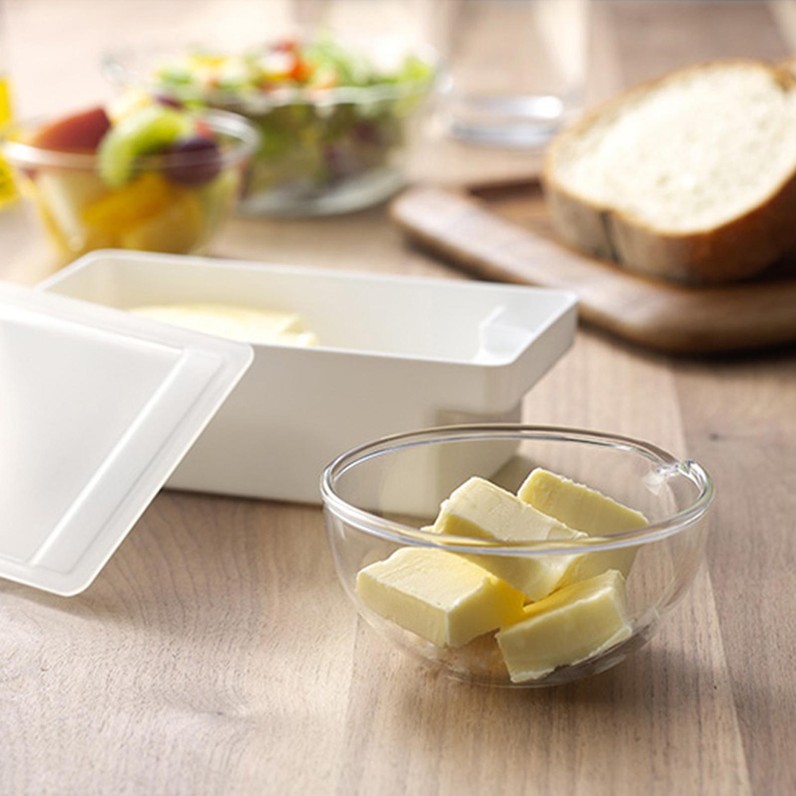 Butter Cutting Storage Box with Lid Butter Container Dustproof Case Multipurpose Cheese Serving Tray Hold 200G Butter Dish for Fridge
