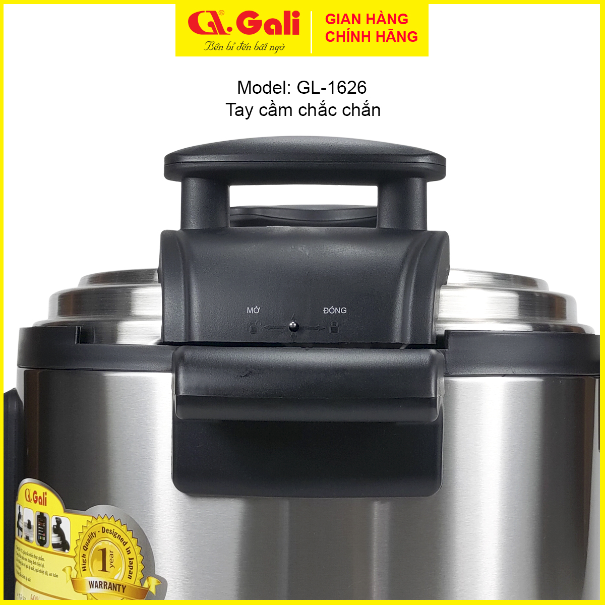 Nồi áp suất Gali GL-1626, dung tích 17lít, Sử dụng hoàn hảo cho các nhà hàng, quán ăn, trường học, hàng chính hãng 100%, bảo hành 12 tháng Gali