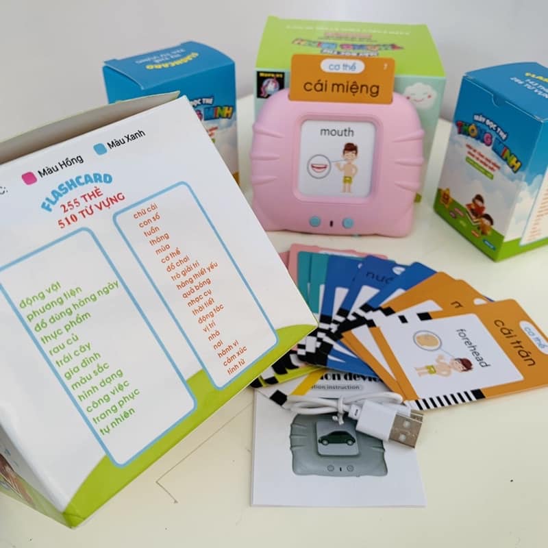 Máy Đọc Thẻ Tiếng Anh, Máy Đọc Thẻ Song Ngữ Anh Việt 255 Thẻ 510 Từ Vựng