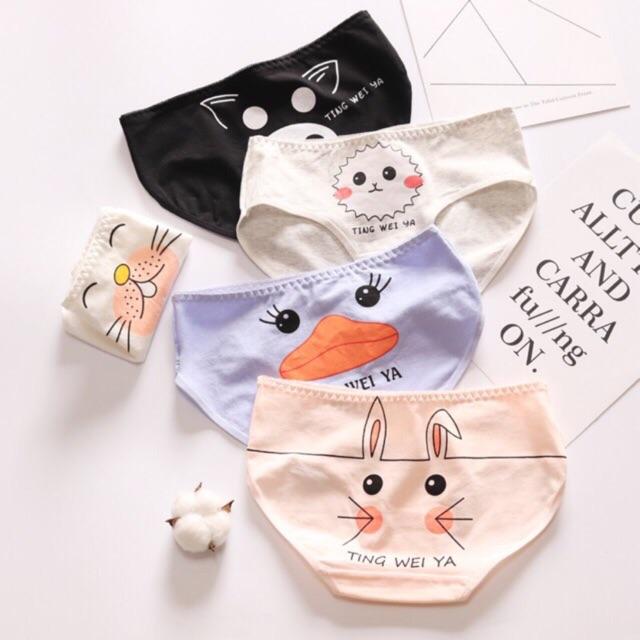 Quần Lót Nữ Cotton Kháng khuẩn Thời Trang Hình Thỏ Xuất Hàn Hàng Loại Đẹp.
