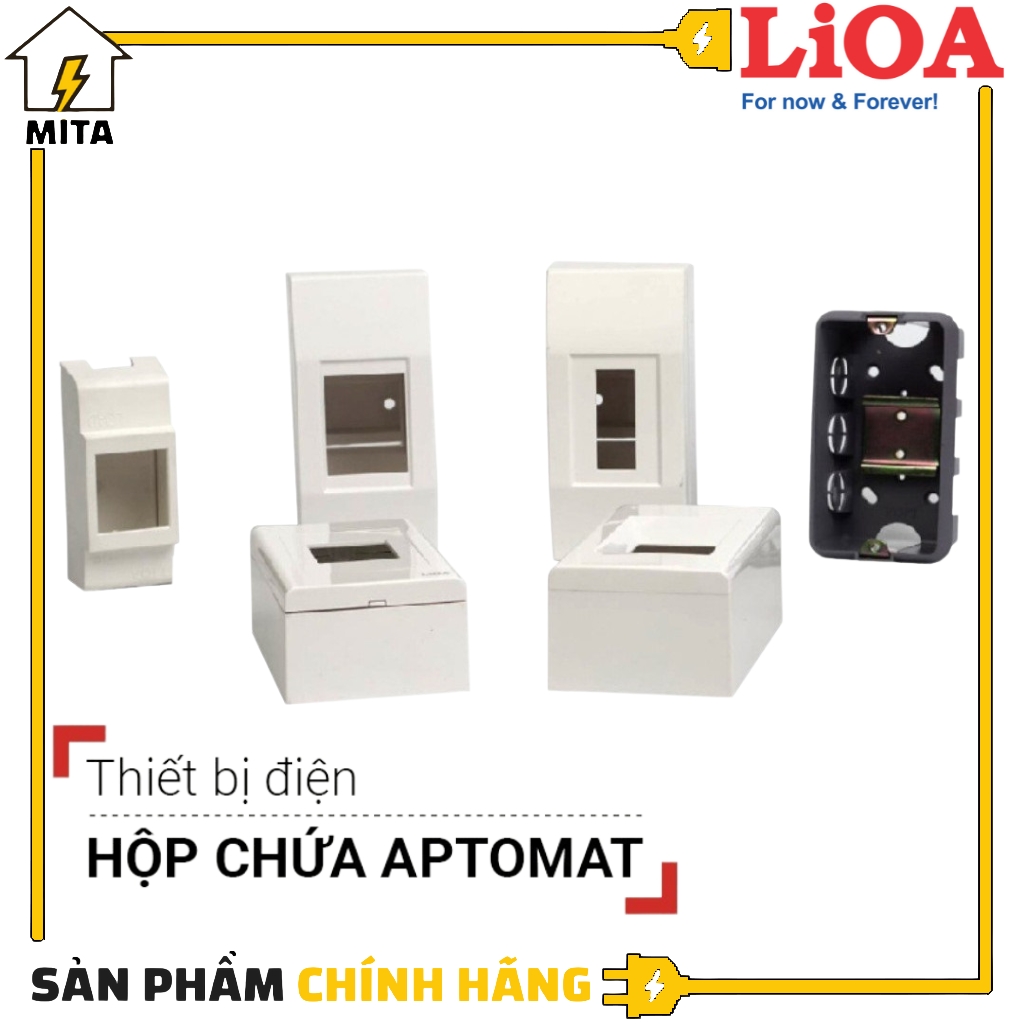 Mặt và Hộp chứa Aptomat MCB/MCCB LiOA dùng cho Át đơn, Át đôi, Át khối 