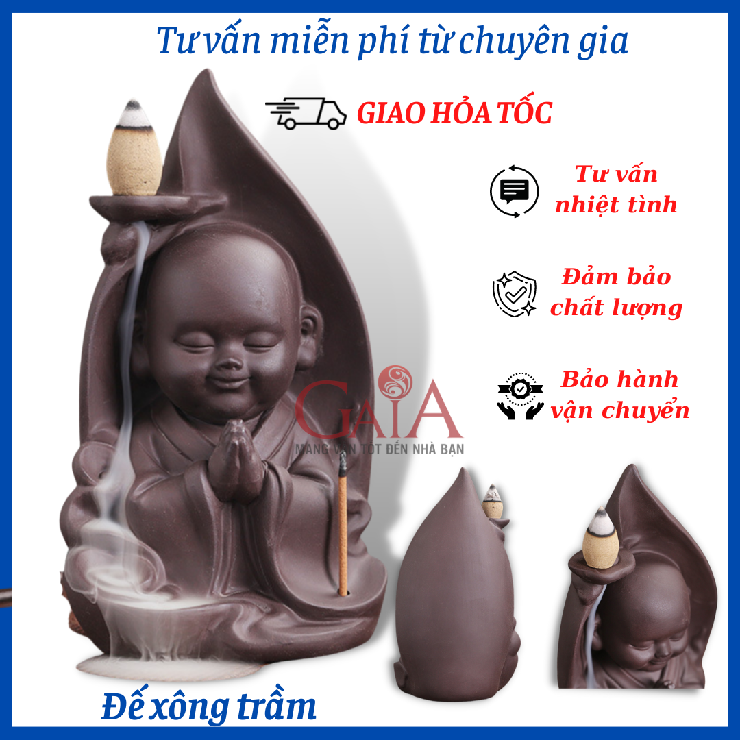 Đế nhang trầm đế xông trầm thác khói xông trầm nhà sư nhỏ trang trí nhà cửa bàn làm việc