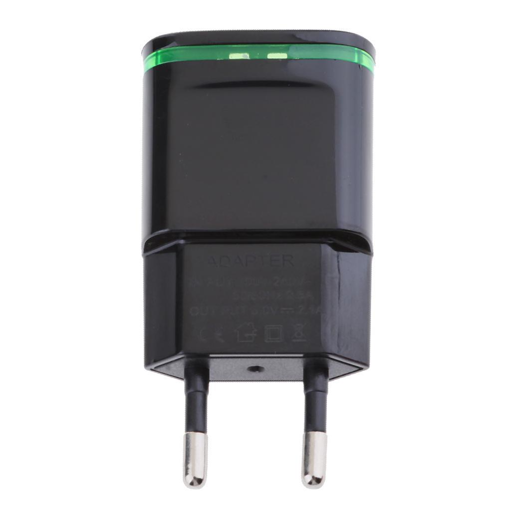 2.1A 2Port USB Travel Home Wall Power Adapter Charger LED Portable EU