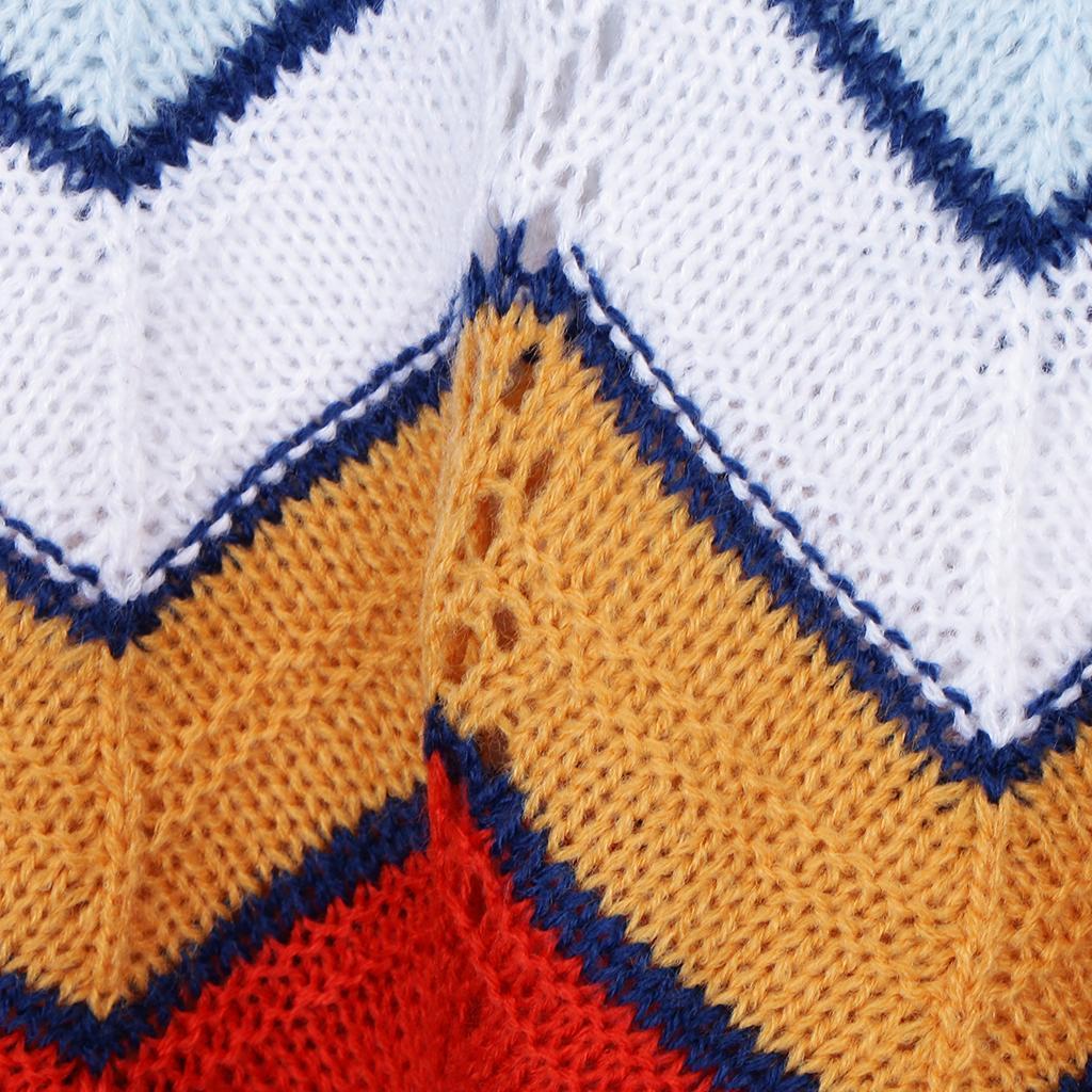 Women's Round Neck Striped Pullover Top Knitted Casual Thin Sweater Coat