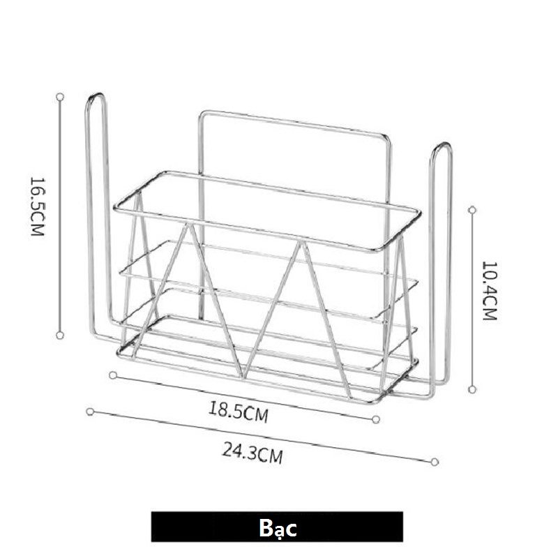 Hình ảnh Giá kệ để đồ nhà bếp inox, không cần đục lỗ, có thể đựng màng bọc thực phẩm