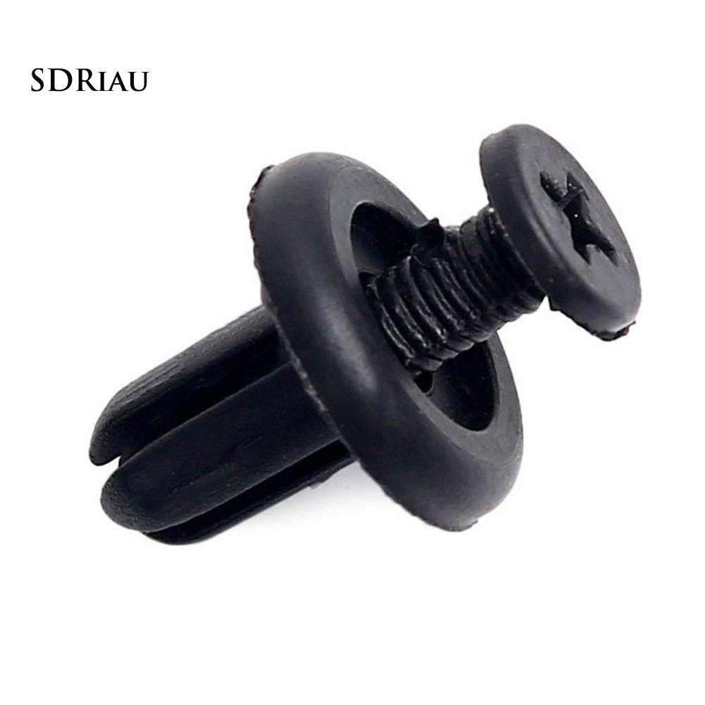 Bộ 100 đinh tán nhựa cố định tấm chắn bùn xe hơi lỗ 6mm