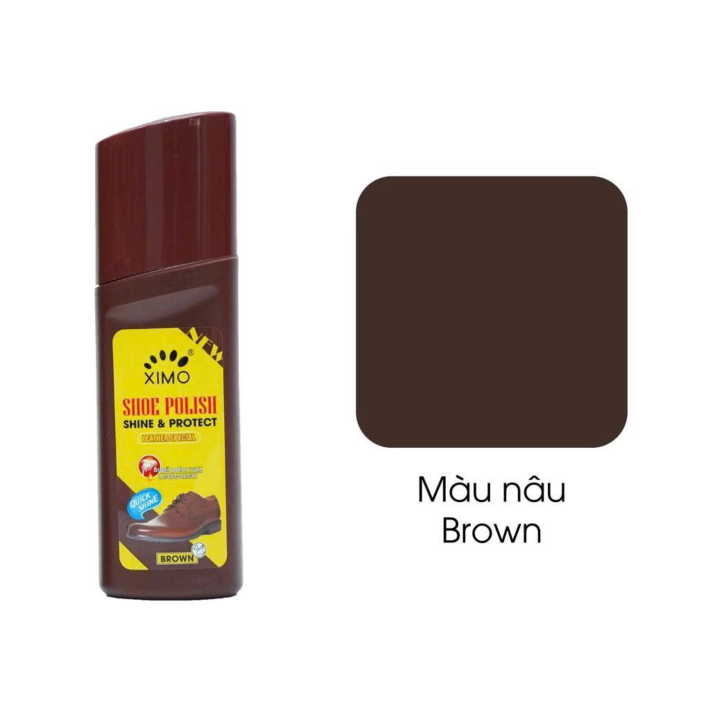 Xi nước đánh bóng màu ĐEN - NÂU 50ml Làm Sáng Bóng cho giày túi ví da trơn DỤNG CỤ CHĂM SÓC LÀM SẠCH GIÀY