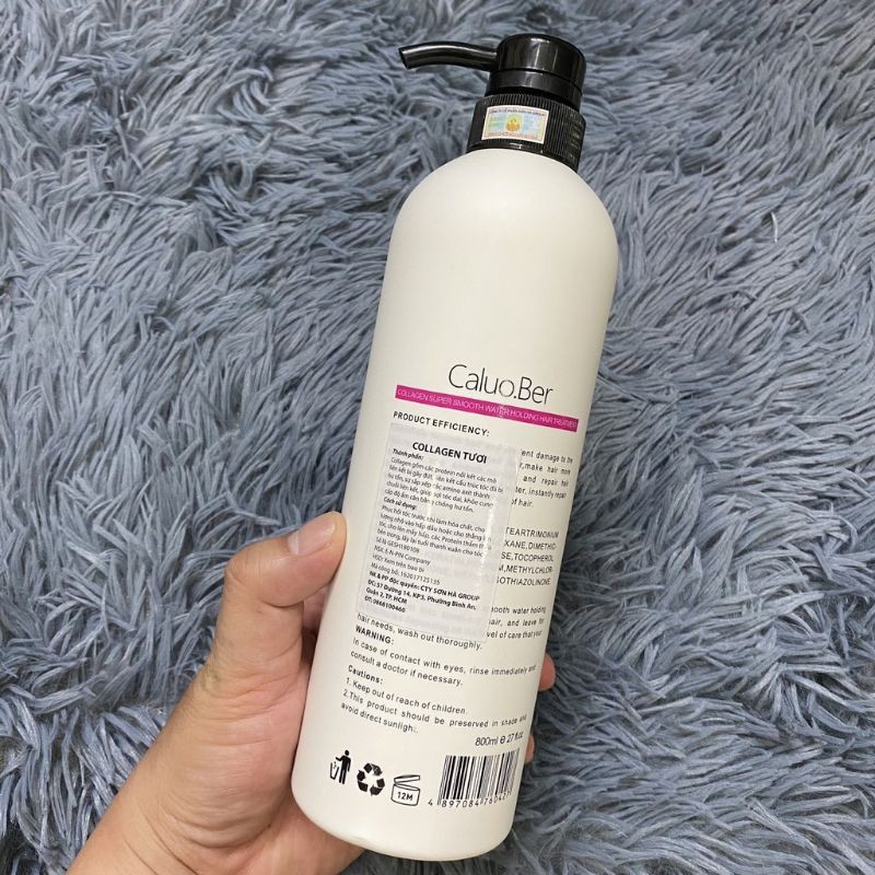 COLAGEN tươi phục hồi tóc hư tổn Supper Smooth Water Holding Hair Treatment CALUO.BER 800ml