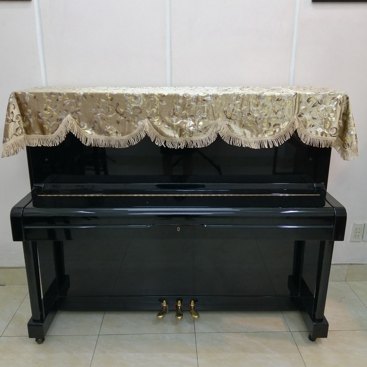 KHĂN PHỦ ĐÀN PIANO CƠ MẪU HOA HỒNG VÀNG ĐỒNG CHẤT LƯỢNG