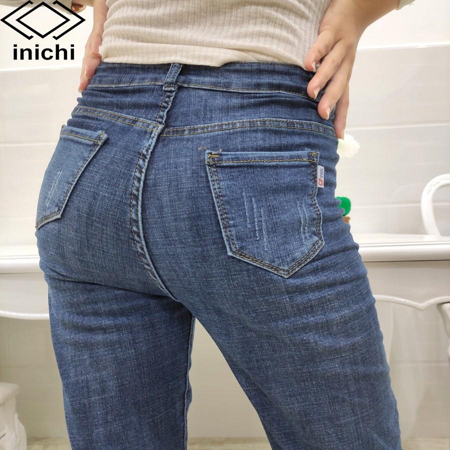 Quần jean nữ Q683 baggy chất bò cạp cao xước ít INICHI