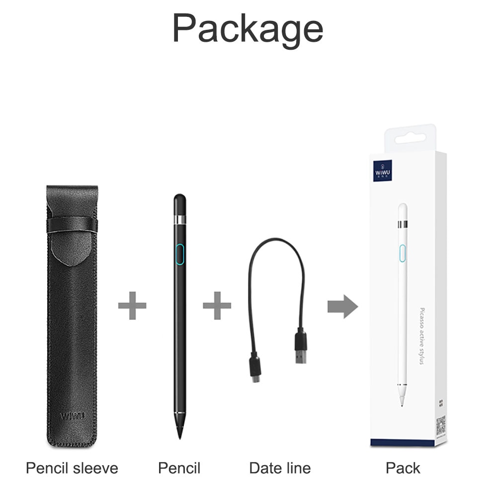 Bút cảm ứng stylus thông minh hiệu WIWU Pencil Magic Gen 2 dùng như Apple Pencil cho màn hình cảm ứng iPad / iPhone / Samsung Xiaomi Huawei Oppo Sony LG Đính kèm túi đựng bút - Hàng nhập khẩ