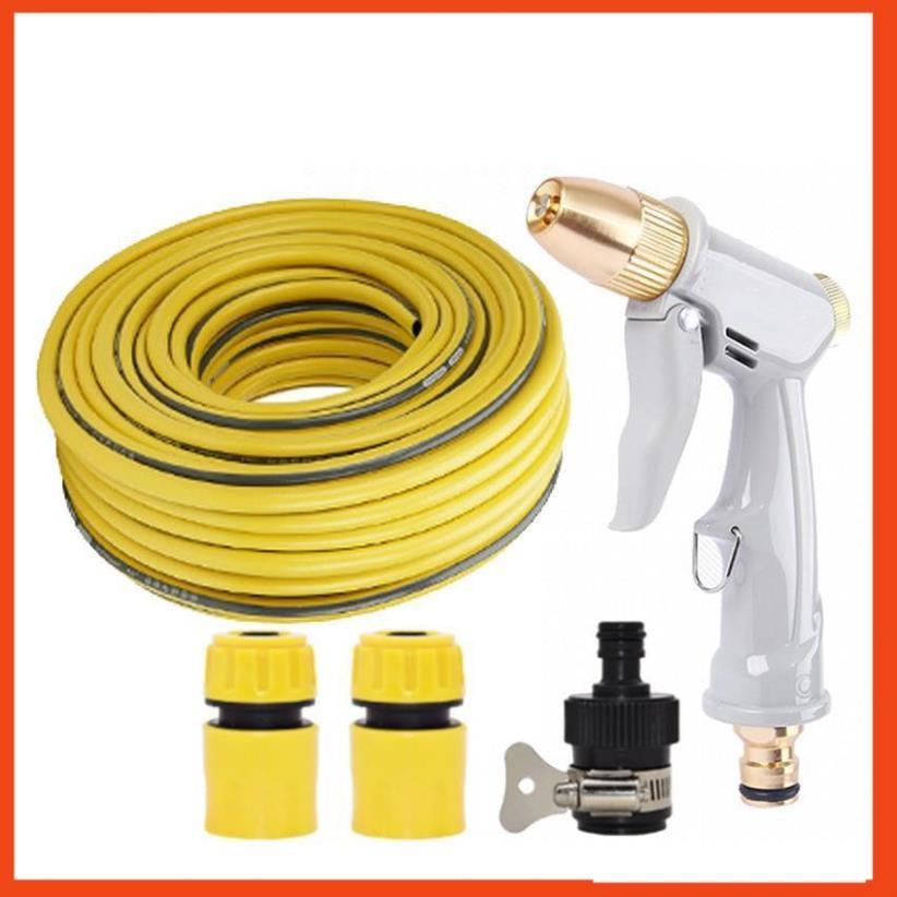 Bộ dây vòi xịt nước rửa xe, tưới cây tăng áp 3 lần, loại 7-10m 206846