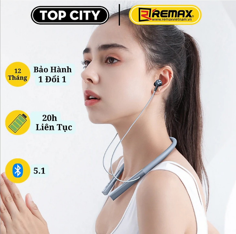 Tai Nghe Bluetooth Thể Thao Chống Nước Remax RB-S1 - Pin Khoẻ Sử Dụng 20h Liên Tục - Hàng Chính Hãng