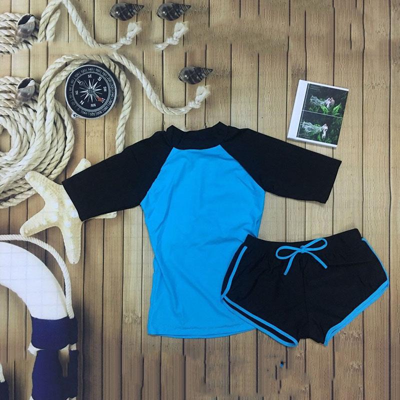Đồ bơi nữ bikini nữ 2 mảnh ngắn tay kín đáo tay ngắn quần váy cho học sinh nâng ngực tôn dáng DBN003