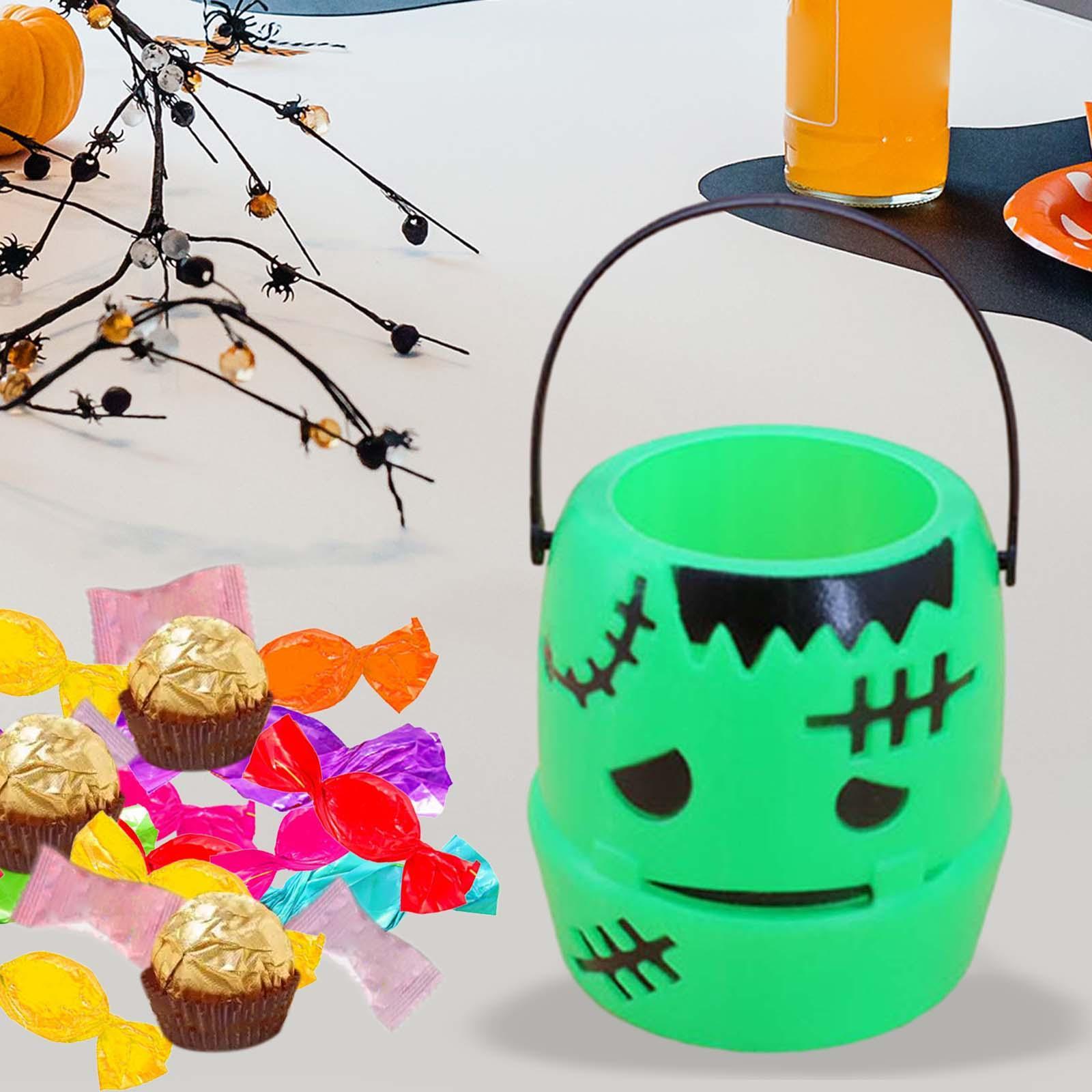 Pumpkin Bucket Trick or Treat Bucket for Props Table Decoration Holiday Gift