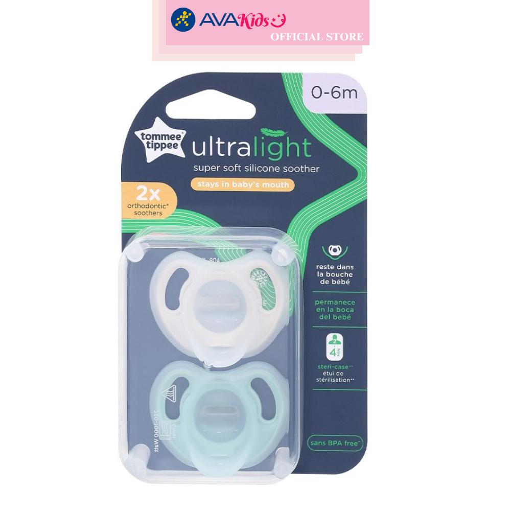 Bộ 2 ti ngậm Tommee Tippee siêu nhẹ Ultra Light (0 - 6 tháng)