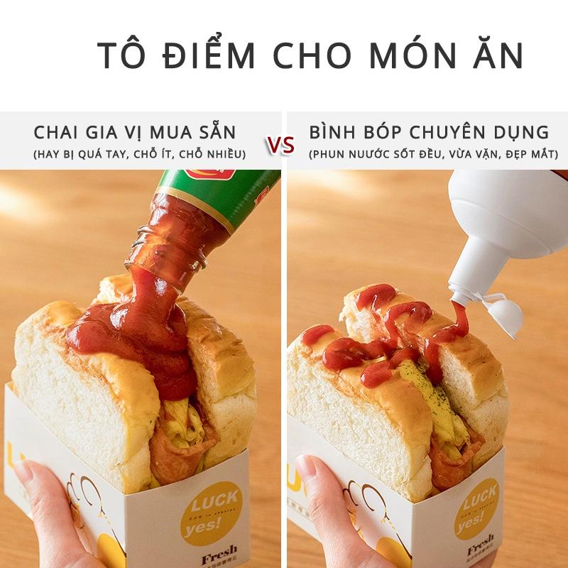 Bình bóp 5 lỗ nhựa gia dụng bình sốt cà chua nước chấm