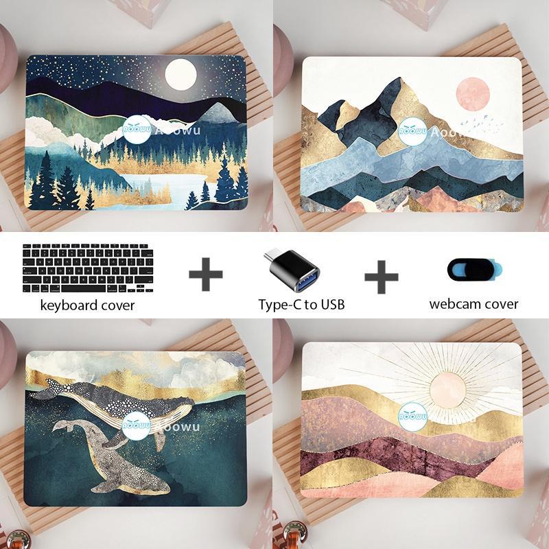 Mới Ốp Máy Tính Bảng Có Logo Cho MacBook Air 13 inch A2337 M1 A2179 A1932 Pro 13 14 16 inch A2338 A2251 A2289 A2442 A2485