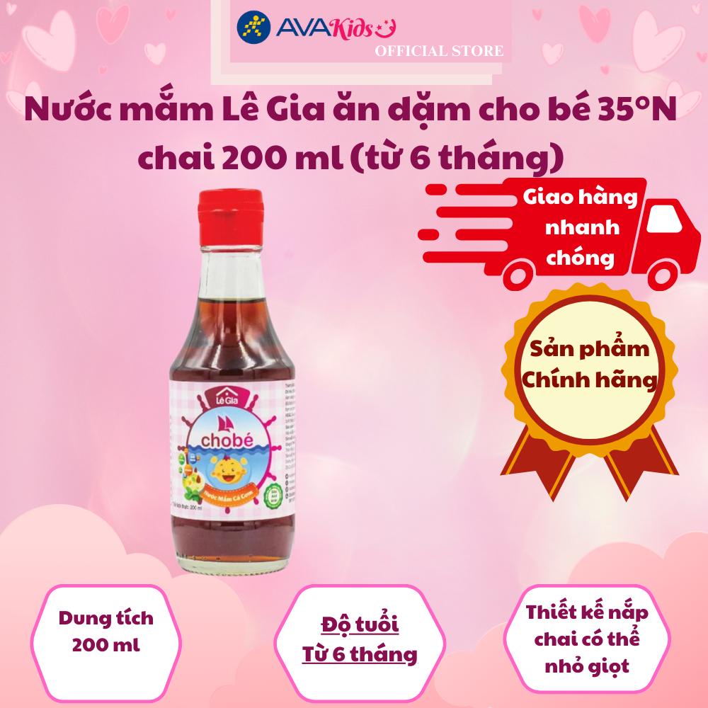 Nước mắm Lê Gia ăn dặm cho bé 35°N chai 200 ml (từ 6 tháng)