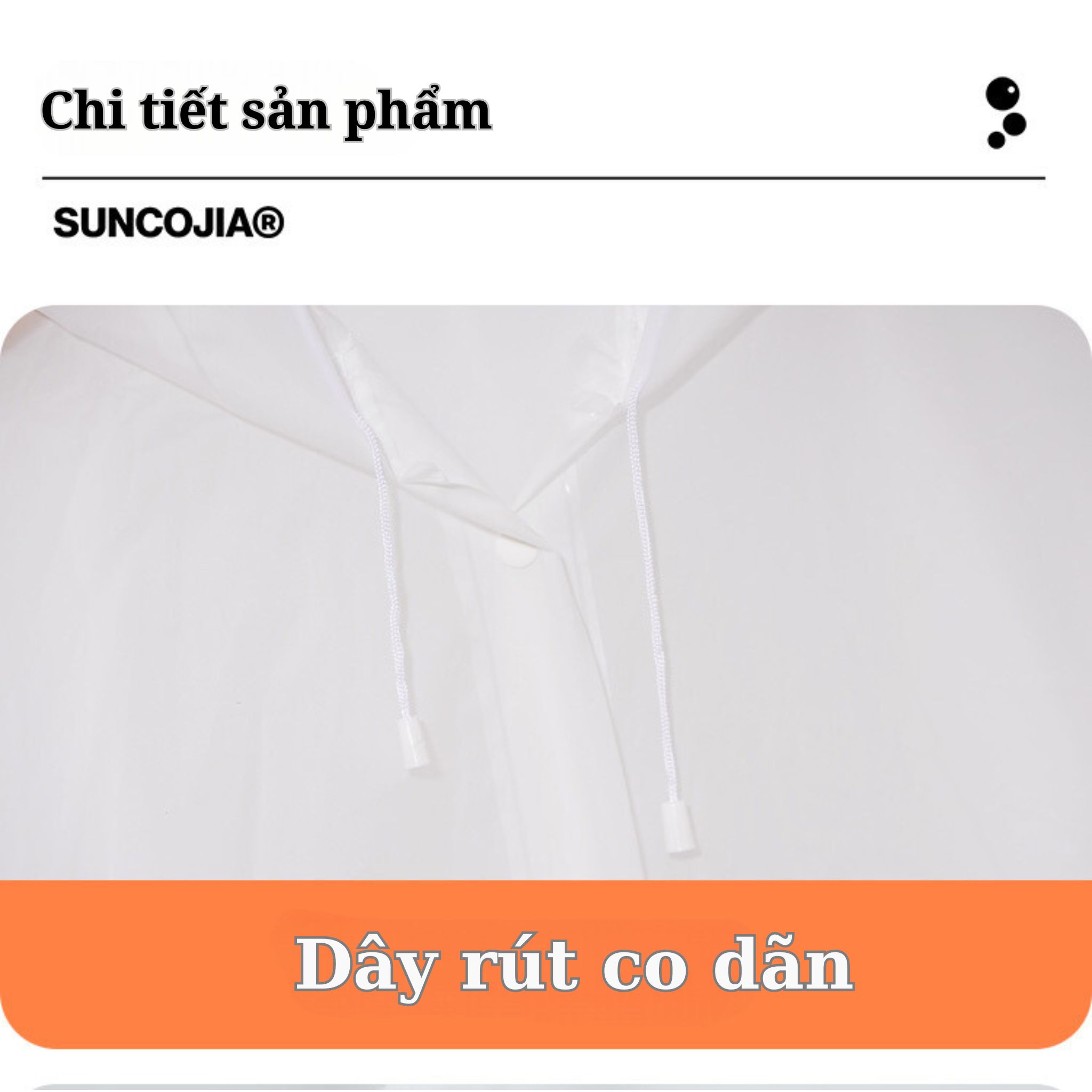 Áo mưa Suncojia, bán trong suốt, áo mưa dài cho đi du lịch, đi xe và hoạt động ngoài trời