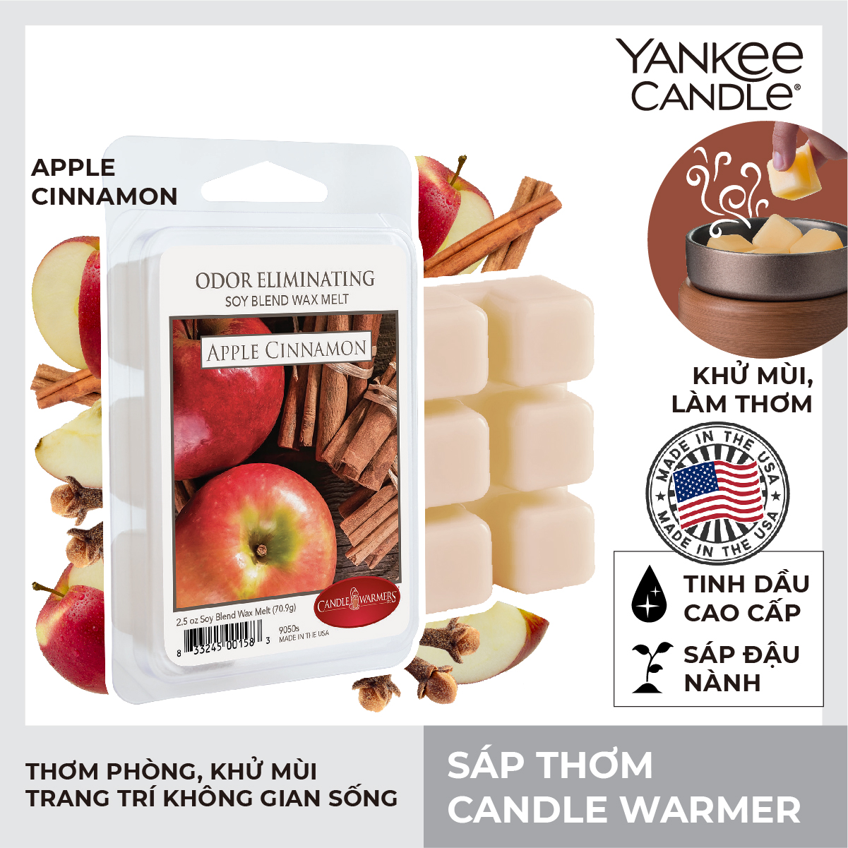 Sáp thơm Candle Warmers từ Yankee Canlde - mùi Apple Cinamon (56.7g)