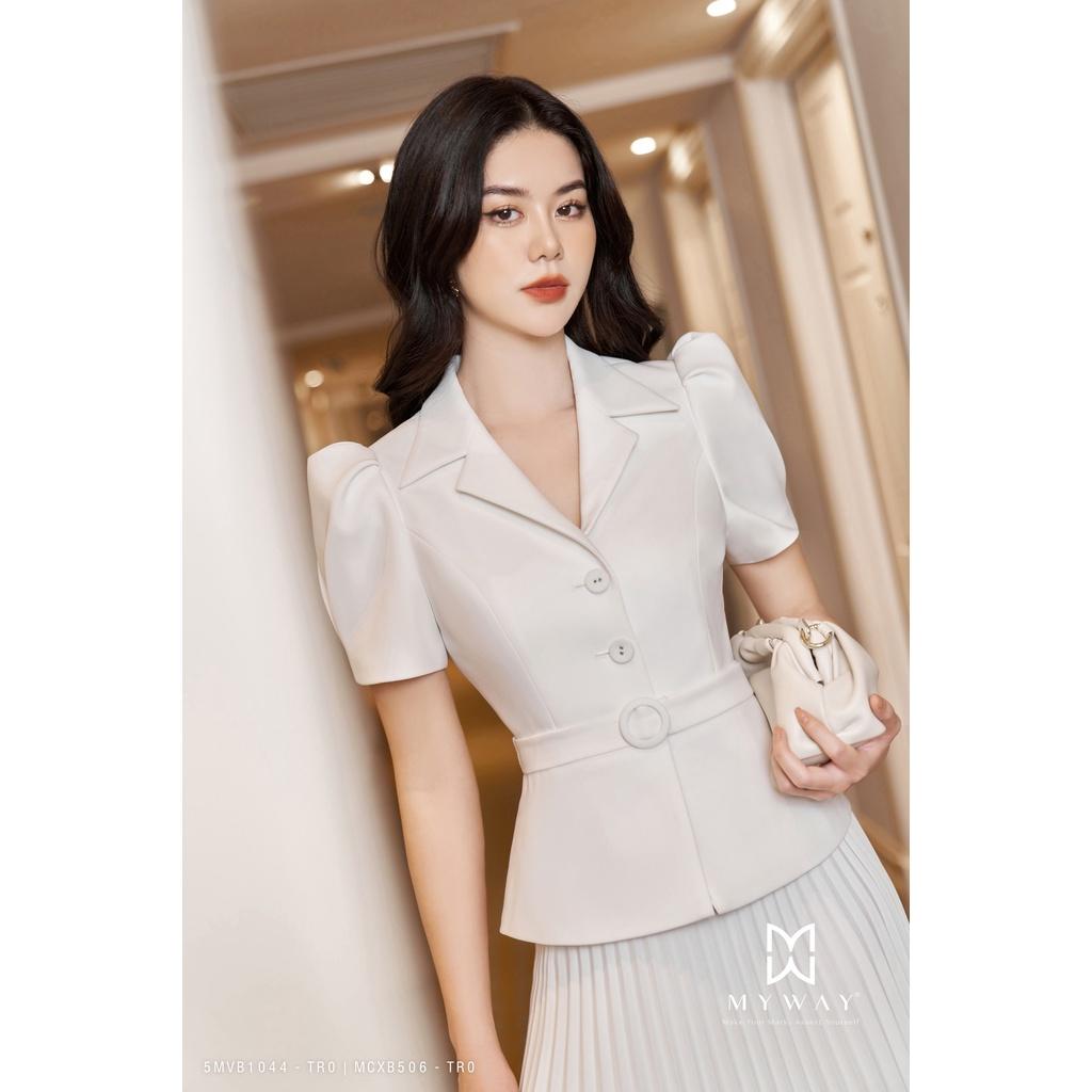 Sét Áo Vest Chân Váy Dập Ly Nữ Thiết Kế MY WAY Kèm Đai Sang Trọng 5MVB1044 - MCXB506
