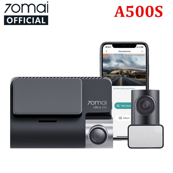 Bộ Camera hành trình ô tô Xiaomi 70mai, bản Quốc Tế cao cấp A500S - Hàng Nhập Khẩu