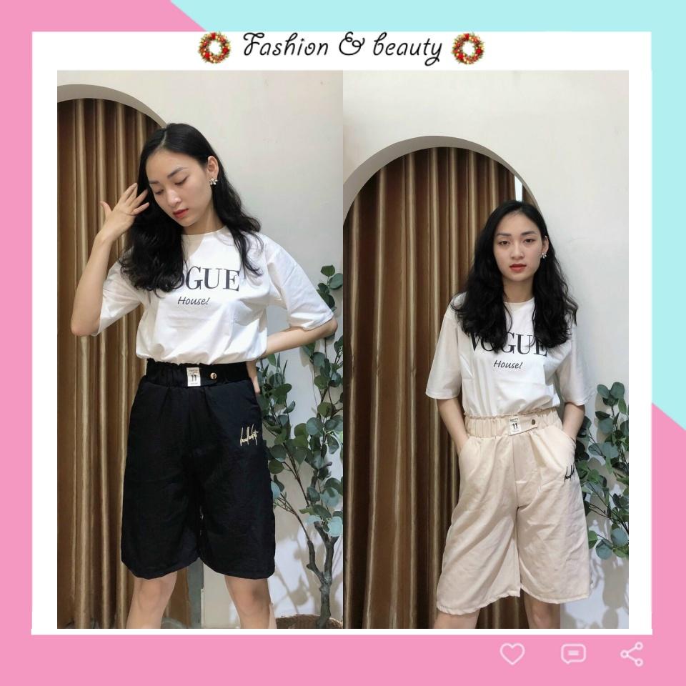 Quần ngố nữ ống rộng đẹp cạp chun co giãn vải đũi mềm mịn thoáng mát Q621