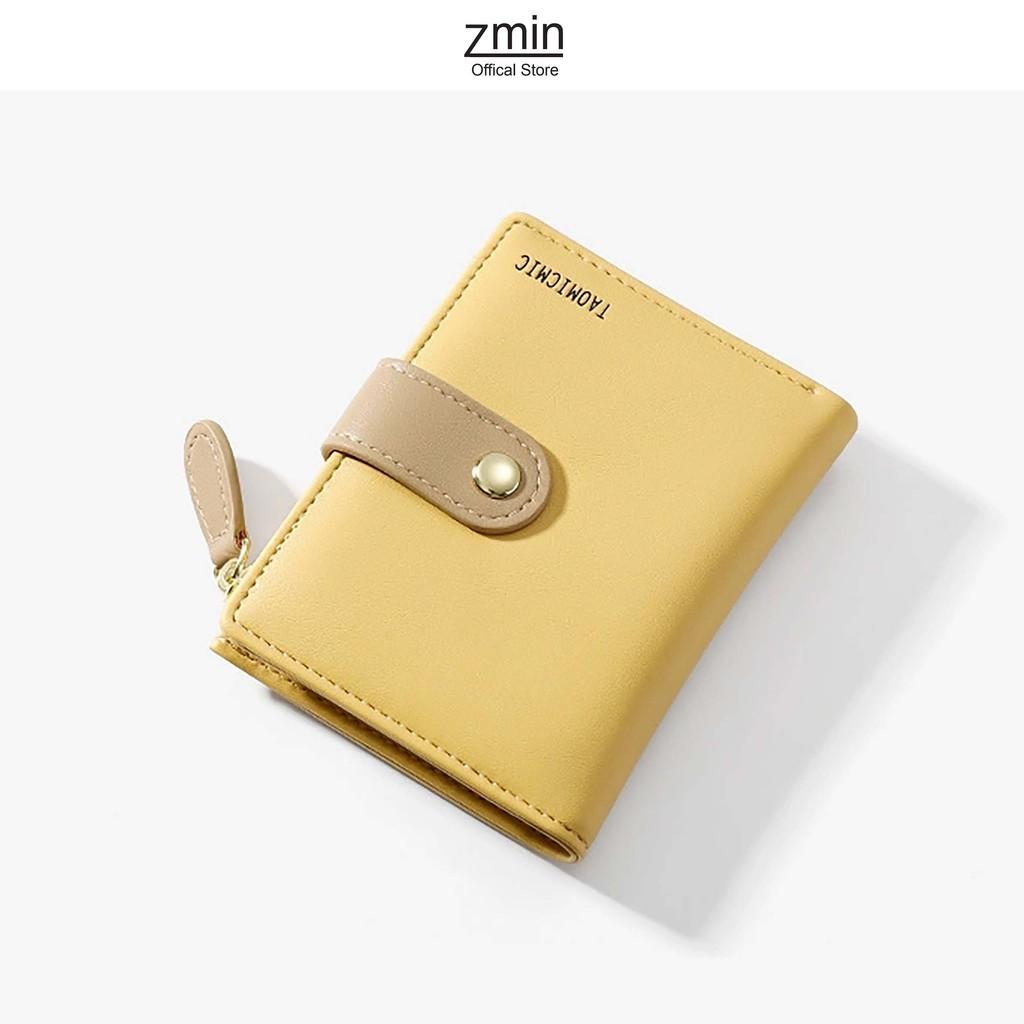 Ví bóp nữ ngắn mini cầm tay Zmin, chất liệu cao cấp có thể bỏ túi - V033
