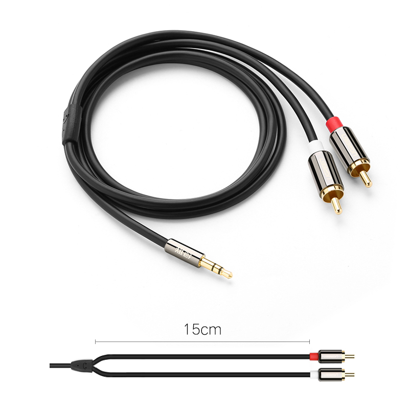 Dây cáp Audio 3,5mm ra 2 đầu RCA (Hoa sen) dài 5M UGREEN AV116 10591 - Hàng chính hãng