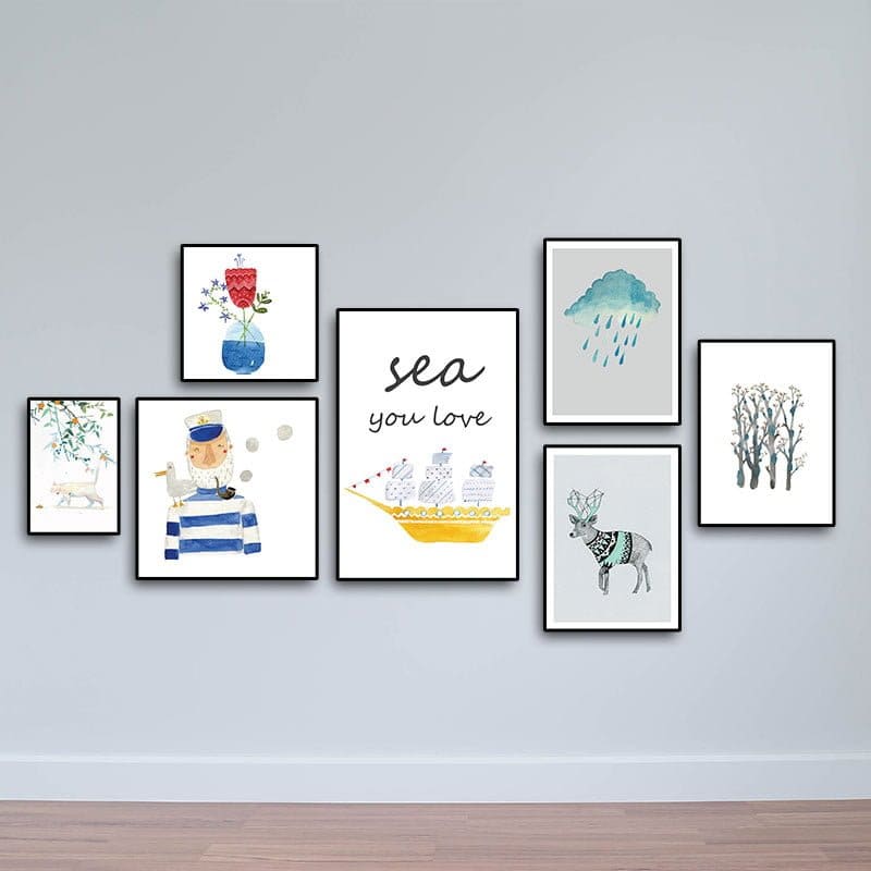 Tranh treo tường Scandinavian &quot;You love sea&quot; W2226 Canvas