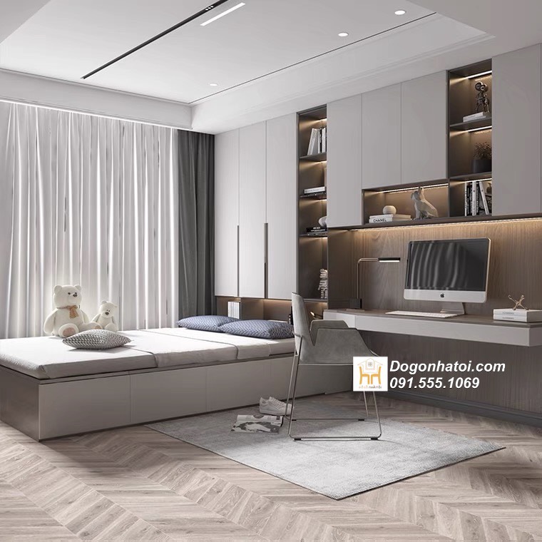 Bàn Học Liền Giường Ngủ Giá Rẻ GNBH05