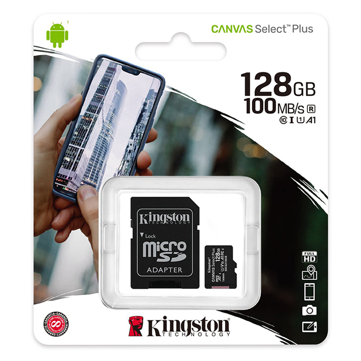 Thẻ Nhớ Kingston 128GB Micro SD Class 10 SDCS2/128GB hàng chính hãng