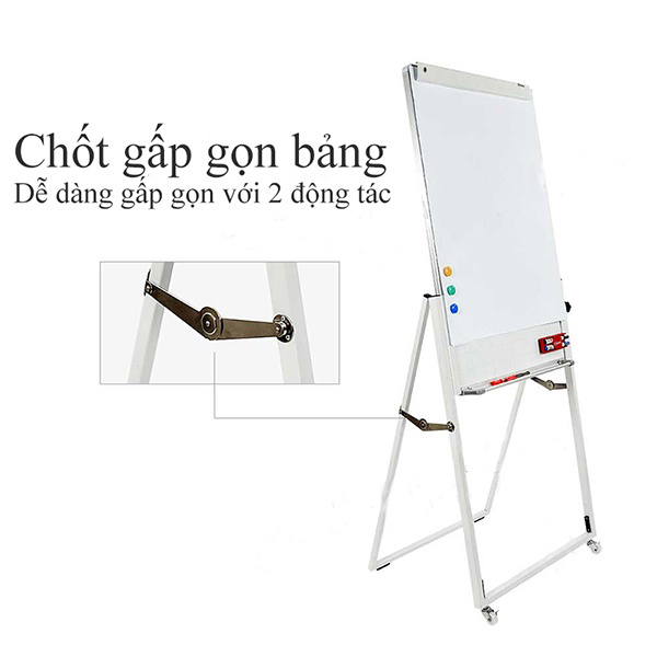 Bảng Flipchart Viết Bút Lông Cao Cấp, Kích Thước 0.9x1.2m. Tặng 10 Tờ Giấy A0, Điều Chỉnh Chiều Cao, Gấp Gọn, Bánh Xe Di Động