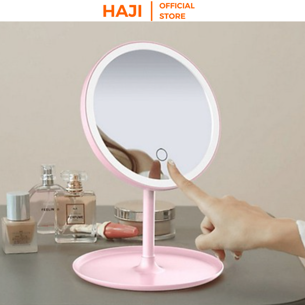 Gương bàn trang điểm có LED cảm ứng sang trọng cho phái nữ có thể đem theo tiện lợi HAJI NA10