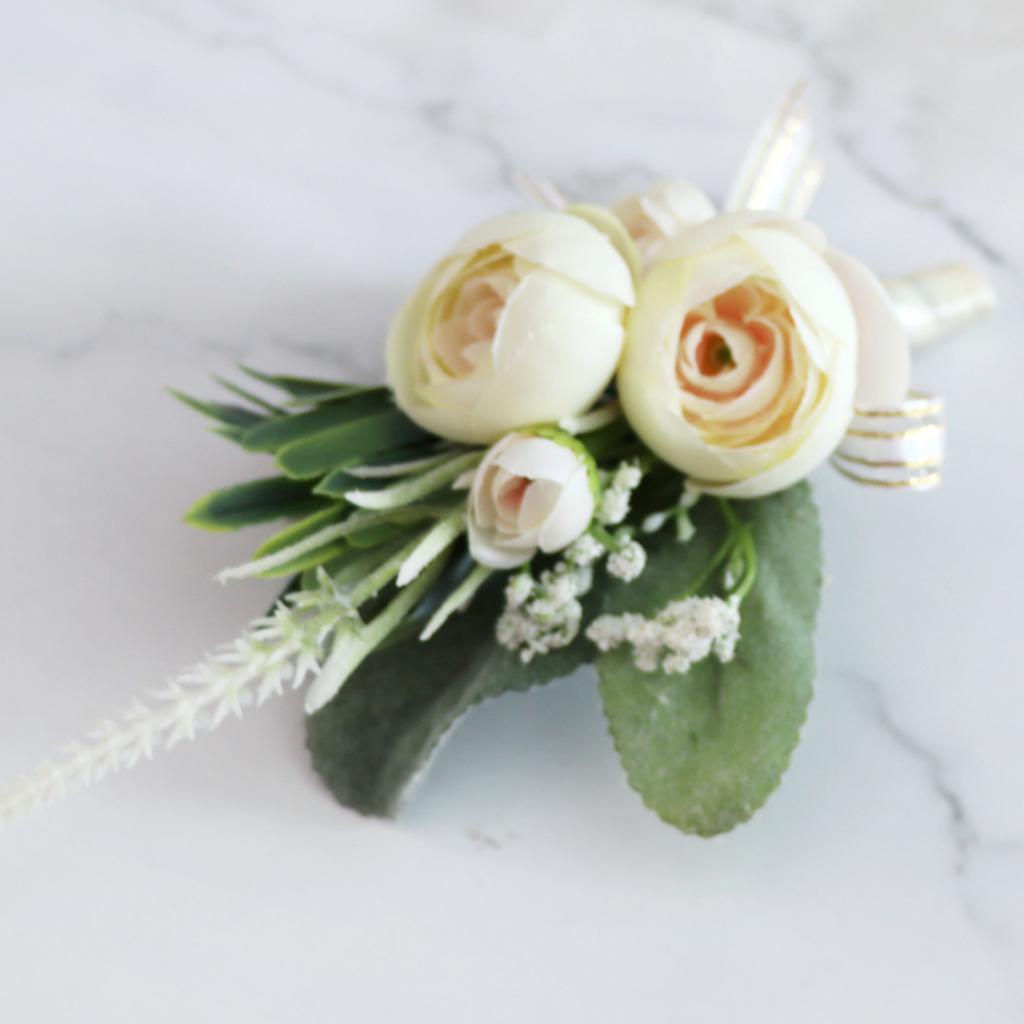 Artificial Flower Bud Boutonniere Wedding Party Groom /Best Man /Bride Maid