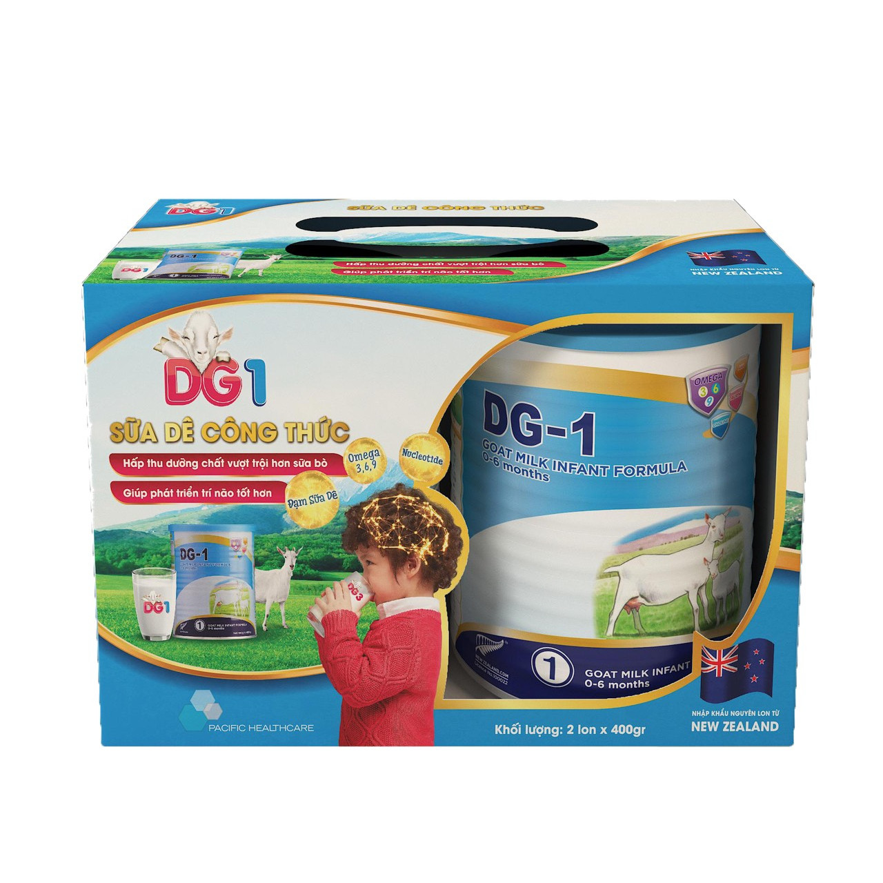 CB 02 lon Sữa Dê DG-1 400g tặng quà ngẫu nhiên