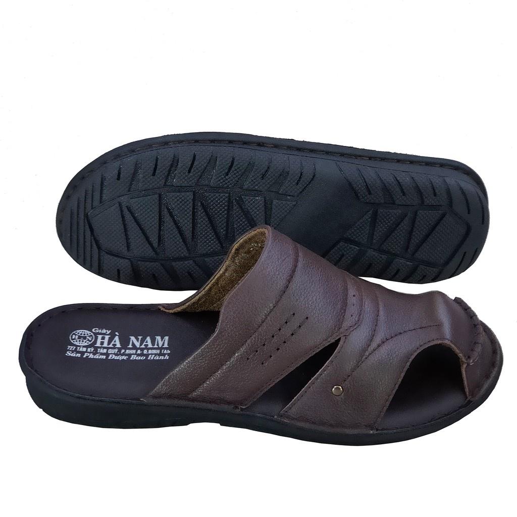 Dép Bít Mũi Nam Da Bò Thật TiTi ĐÔ Cao Cấp GSB2041d