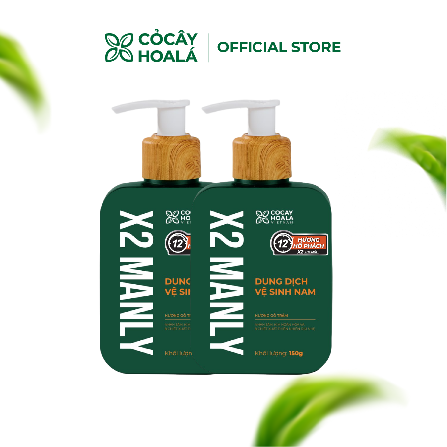 Combo 2 chai Dung Dịch Vệ Sinh Nam X2 Manly - Làm sạch tức thì Lưu hương 24h dung tích 150g Cocayhoala (Combo 2 chai)