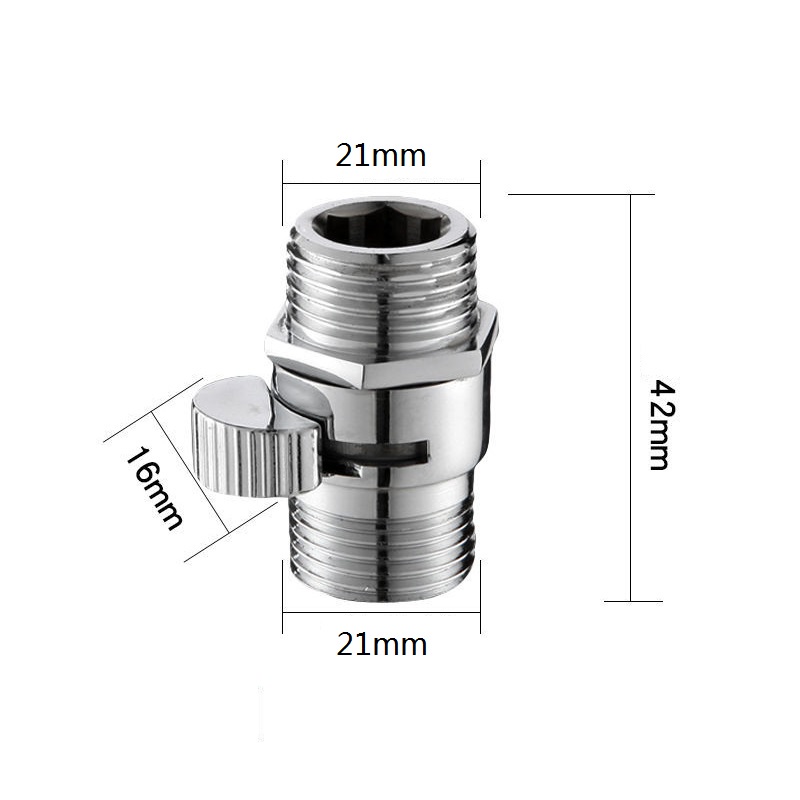 Van khóa mở nước bằng đồng 2 đầu ren ngoài 21MM, dùng để nối dài ống nước, kiểm soát lực chảy lớn nhỏ của dòng nước