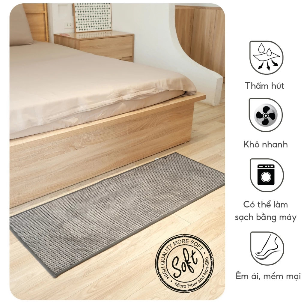 Thảm trải sàn siêu thấm nước Lê bên Làng LBL8585 size 120x45cm