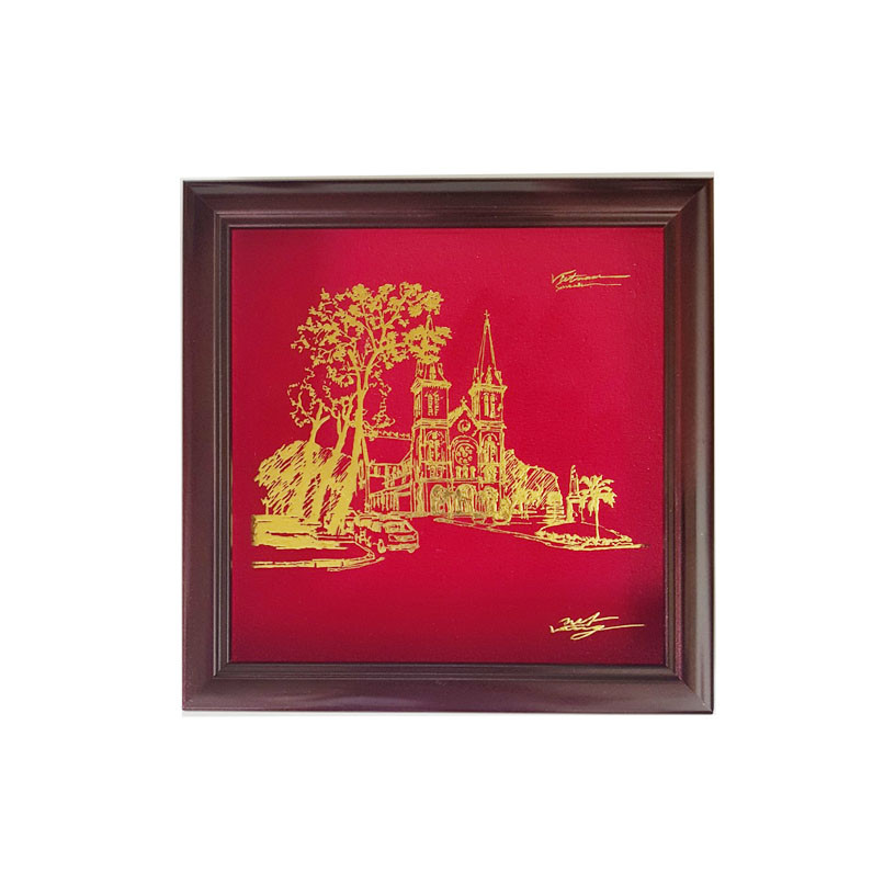 Tranh Nét Vàng - Nhà thờ Đức Bà