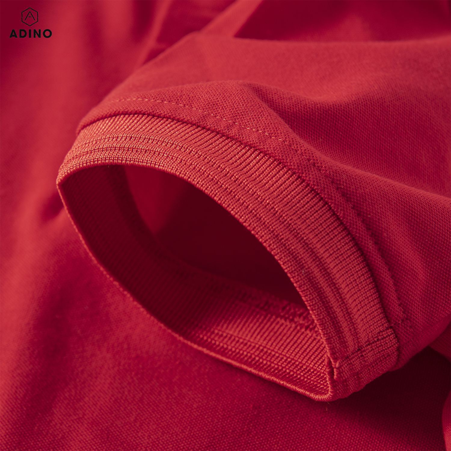 Hình ảnh Áo polo nam màu đỏ phối viền chìm ADINO vải cotton polyester mềm dáng slimfit công sở trẻ trung năng động AP84