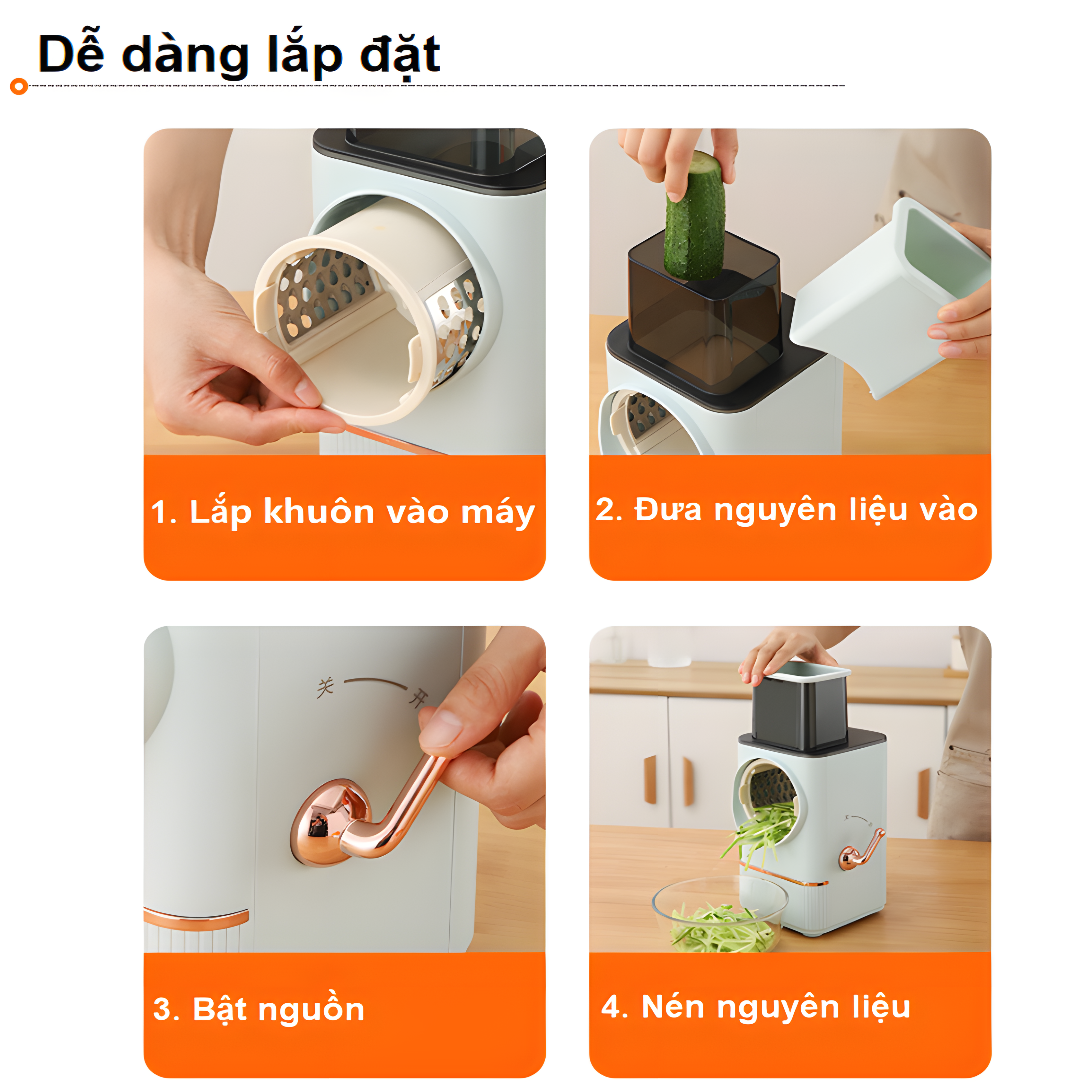 Máy thái rau củ quả đa năng 3 chế độ, thương hiệu Mỹ cao cấp Septree WT-QC613 - Hàng Nhập Khẩu