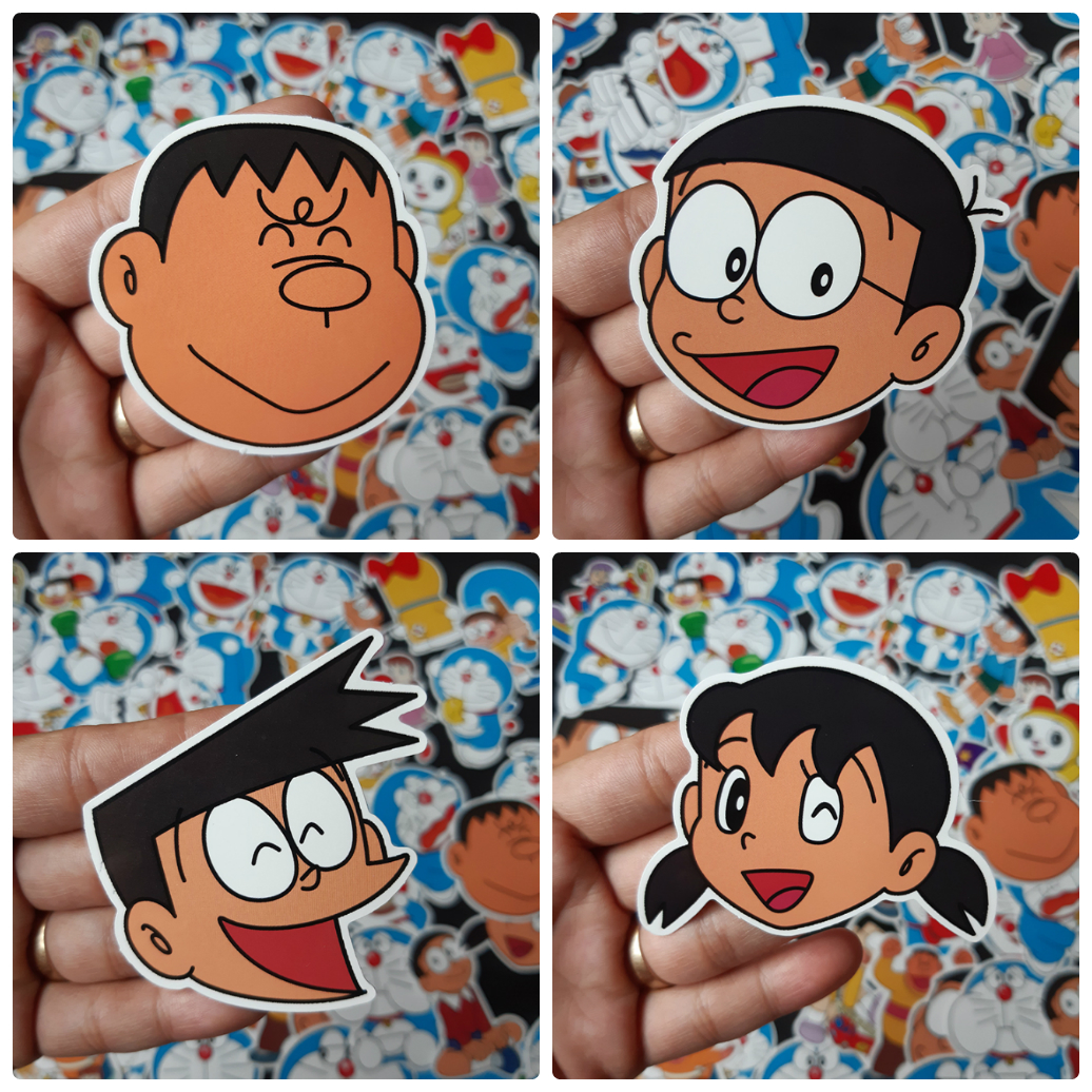 Bộ Sticker dán cao cấp chủ đề DORAEMON VÀ NHỮNG NGƯỜI BẠN - Dùng dán Xe, dán mũ bảo hiểm, dán Laptop